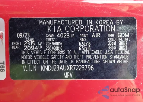 2024 Kia Soul Lx z USA, uszkodzony, nr VIN KNDJ23AUXR7223796